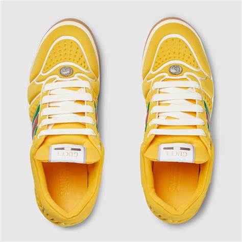 gucci screener yellow|Men's Screener sneaker with Web in yellow neoprene .